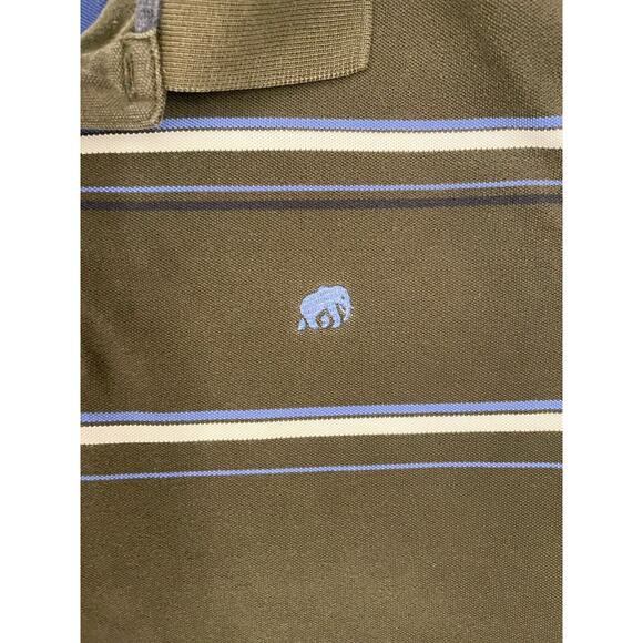 Banana Republic Mens Brown Striped Short Sleeve Polo Size Large Cotton Blend - Picture 2 of 5